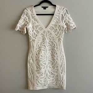 French Connection White Lace Knit Dress | Size 0